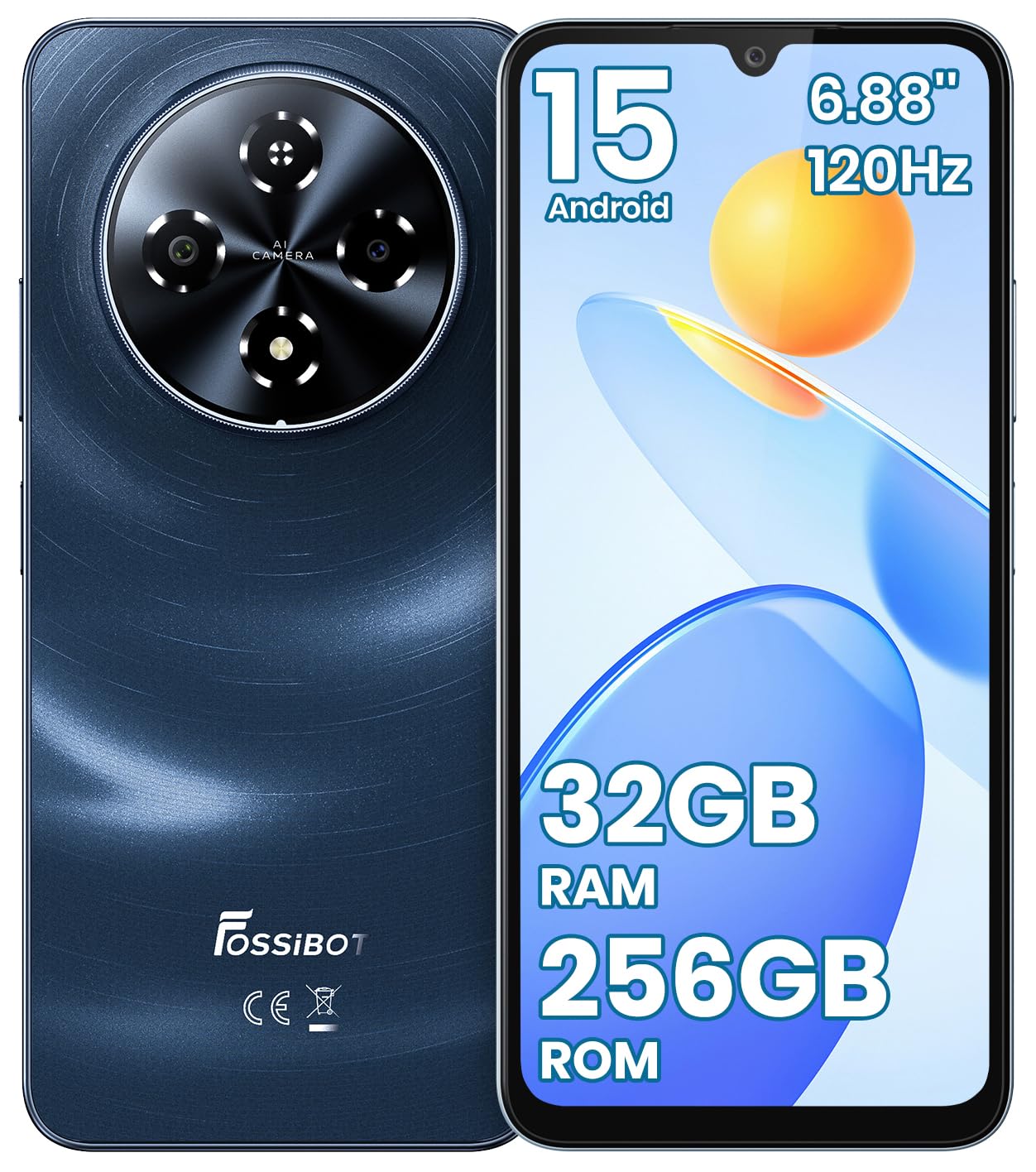 Amazon | FOSSiBOT S5 Pro SIMフリー スマホ 本体 32GB RAM+256GB ROM