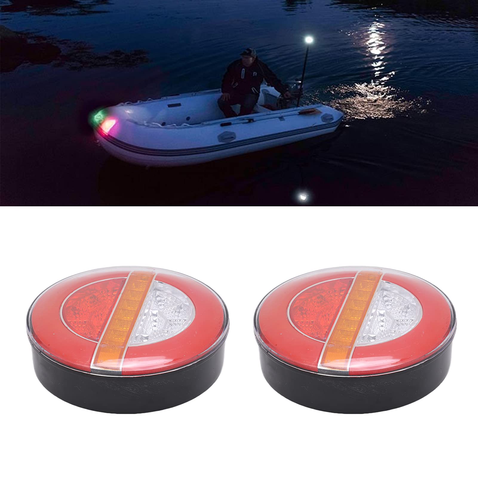 Acouto 2PCS LED Tylne Tylne światła 24 V Zamknij Wskaźnik Hamulca Lampa Zatrzymana Ipx6 dla Przyczepy Ciężarówki RV Ogon Lightturn Lampa - Lampeverse Lamptrold Ogonowa
