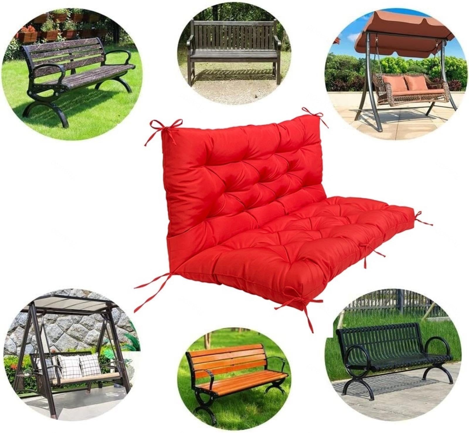 Overstuffed - Cuscino morbido di ricambio per dondolo da giardino a 2 o 3 posti, 150 x 101 cm, colore: marrone