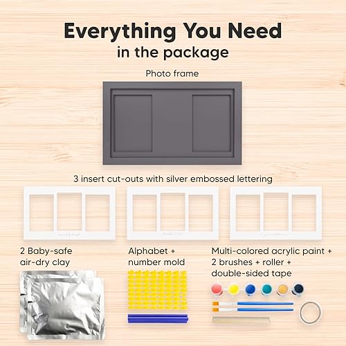 Miniatura 2 de Kit de huellas y manos para bebé, kit de huellas de bebé, marco de recuerdo para recién nacidos, kit de huellas de manos para bebés, regalos