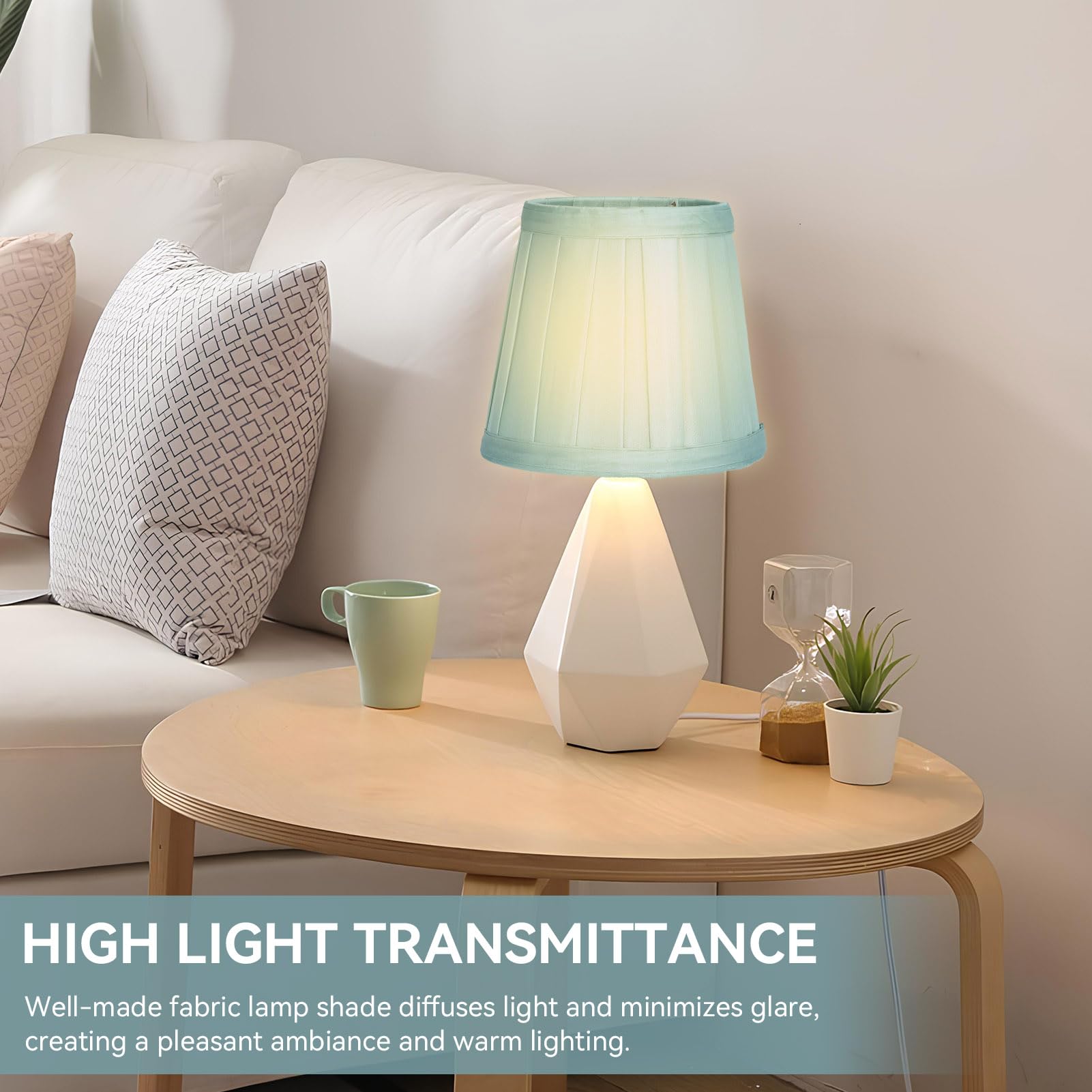 3Pcs Lampshades Fabric Lampshade,Drum Light Shade,Small Clip on Light Shade for E14 Chandelier Upright Floor Light and Table Wall Lamp 4.7x4.3x3.3in - Image 2