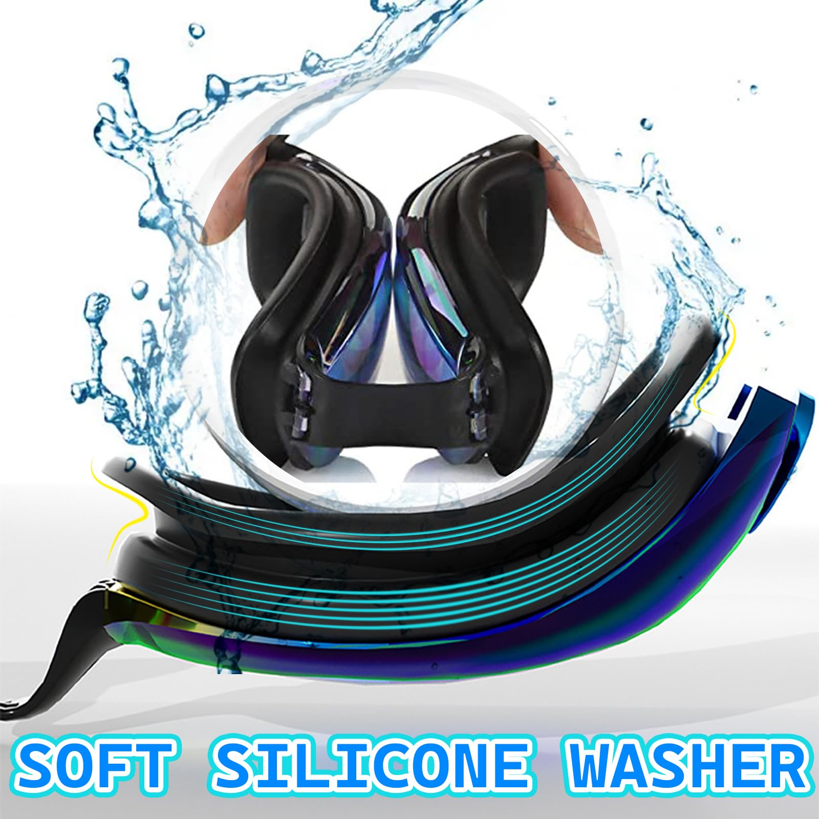 JSTHHTT 2Pcs Gafas De Natación Polarizadas, Gafas De Natación Unisex Adulto, Protección Anti-Vaho, Protección Uv, Sin Filtraciones, Visión Clara, Fáciles De Ajustar, Cómodas
