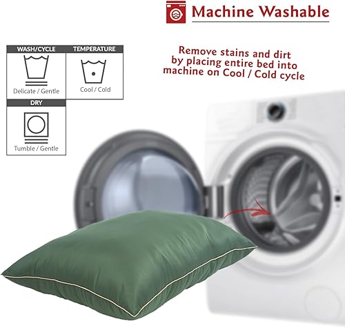 Miniatura 5 de Majestic Pet - Cama mediana para perros de gran valor, verde de 28 x 35 pulgadas