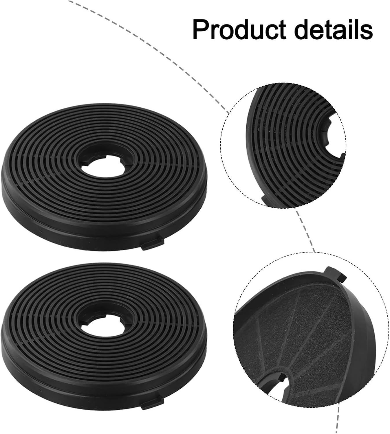 2PCS Kitchen Household Range Hood Activated Carbon Filters 135mm*135mm*18mm For Home Kitchen Accessories