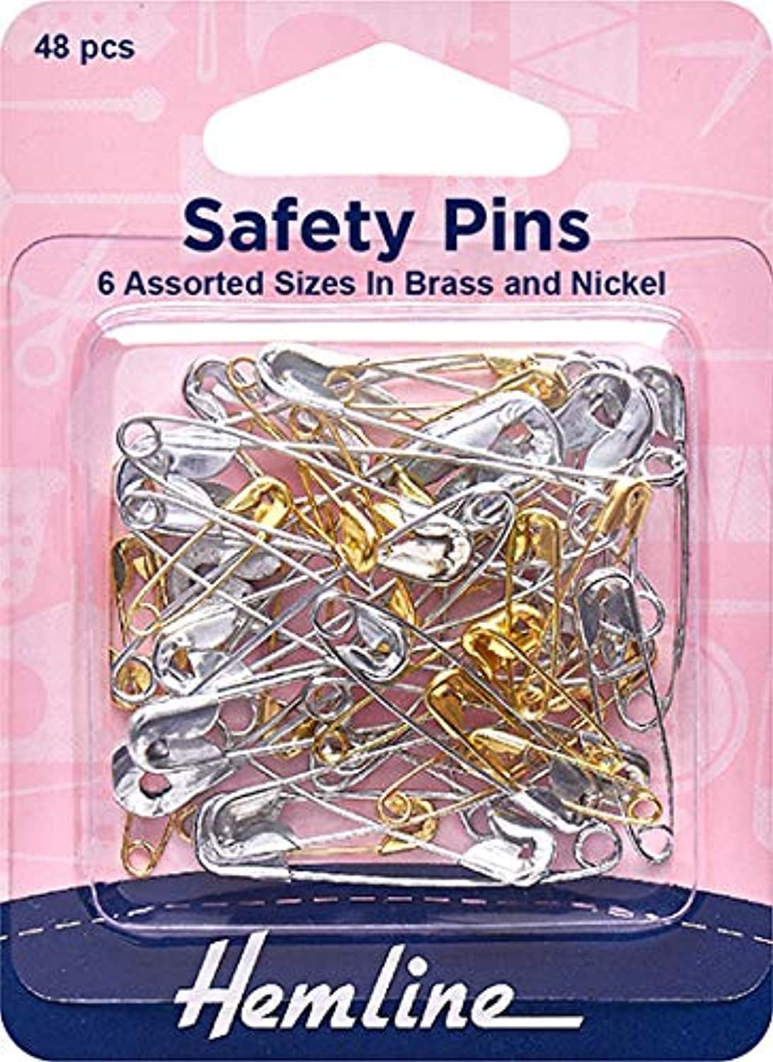 Hemline 415.99 Assorted Value Pack Safety Pins (48 Pieces)