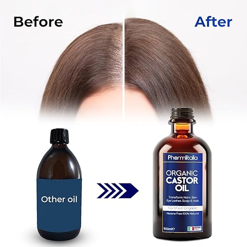 Miniatura 4 de Aceite de ricino orgánico prensado en frío sin refinar, aceite de ricino dorado orgánico para cara, cuero cabelludo, pestañas, cuidado de la piel y