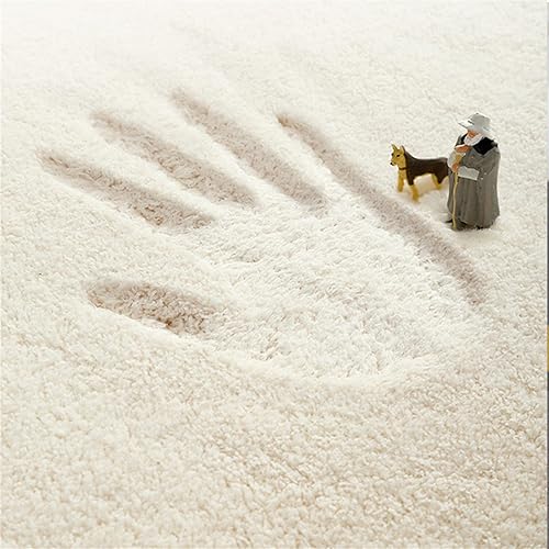 Miniatura 2 de Alfombra redonda de felpa de animales de dibujos animados, alfombra mullida de lana sintética para sala de juegos, alfombra antideslizante para