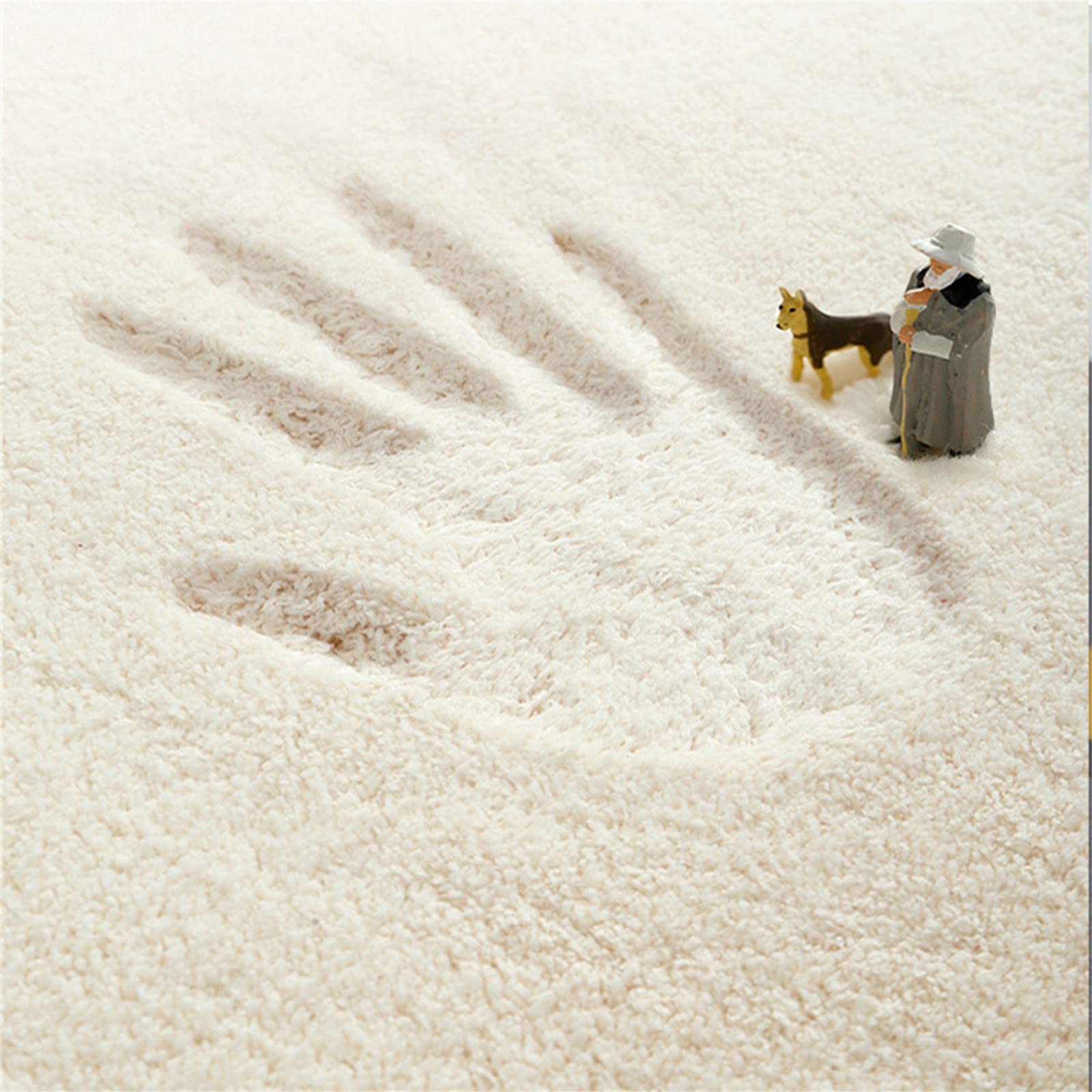 Jackcsale Round Rug Cute Cartoon Animal Plush Area Rug Fluffy Faux Wool Playroom Rug Non-Slip Kids Rug Washable Game Rugs Floor Mat for Kids Bedroom Nursery Living Room Playroom (Brown Bear, 63 inch)