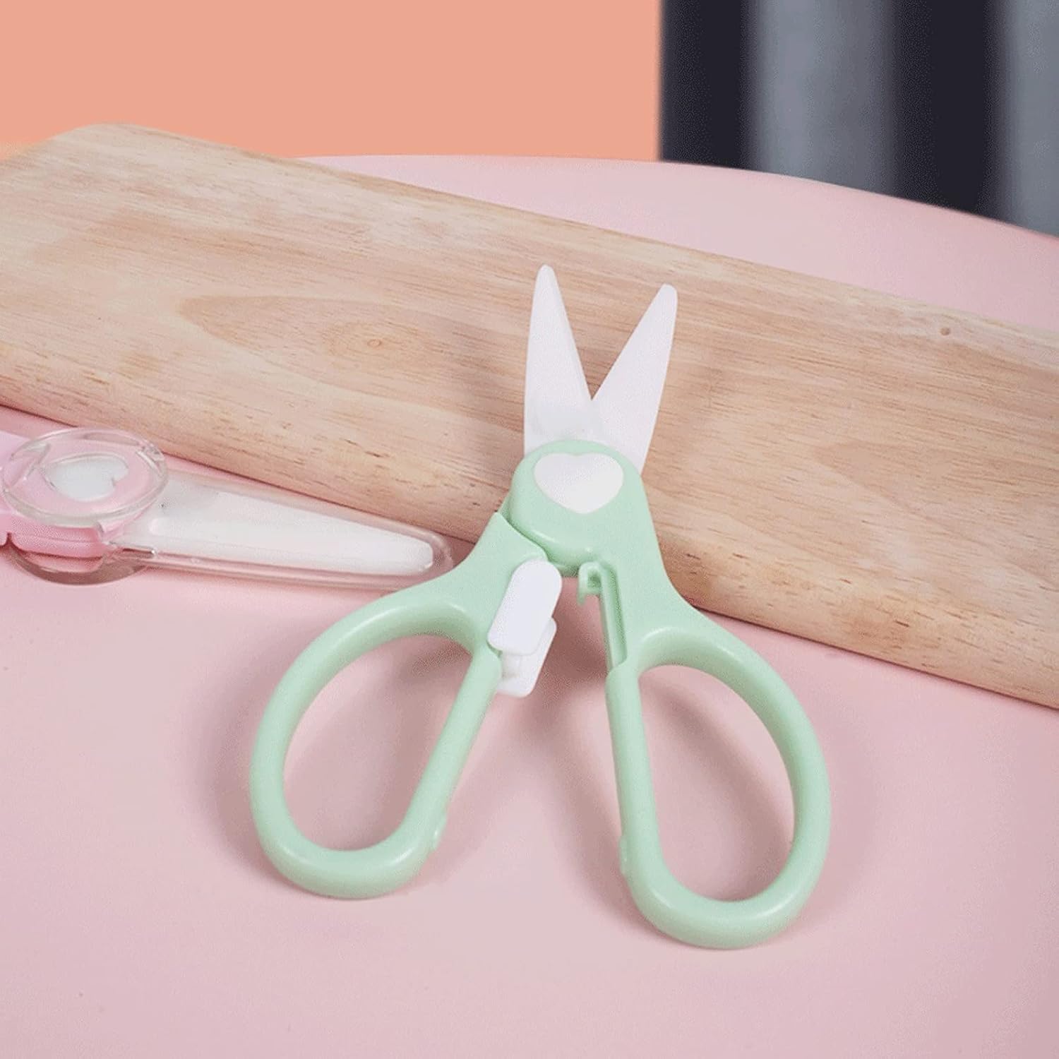 Salad Scissors Ceramic Scissors for Food Lightweight Safety Complementary Food Shears Anti-Slip Scissor