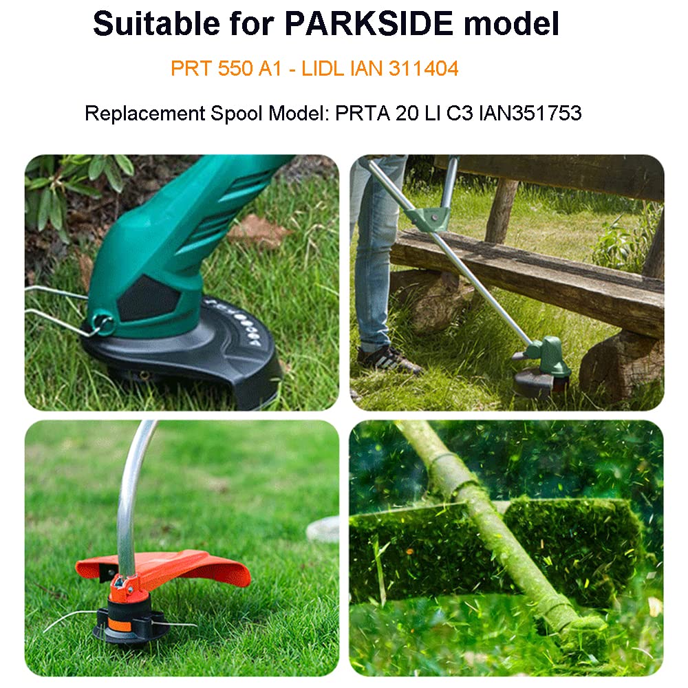 Lot De 3 Bobines Et Fil De Débroussailleuse Compatibles Parkside PRTA 20-Li - Alimentation Automatique