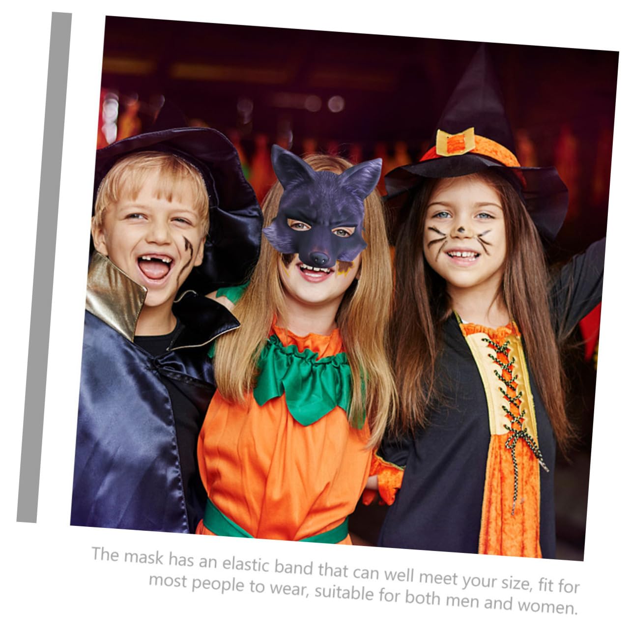 Veemoon 3pcs Eva Half Face Mask Decorative Animal Masks for Halloween Cosplay Carnival Masquerade Parties Comfortable Elastic Design