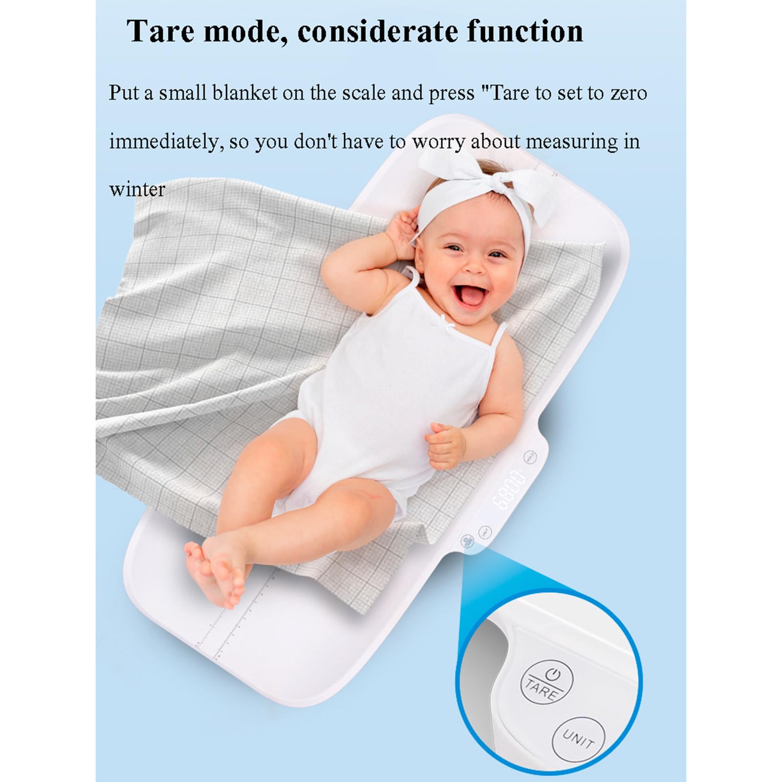 Báscula electrónica de peso para la salud del bebé, rango de 30Kg, báscula multifuncional ABS para mascotas pequeñas, longitud máxima de medición de 60CM