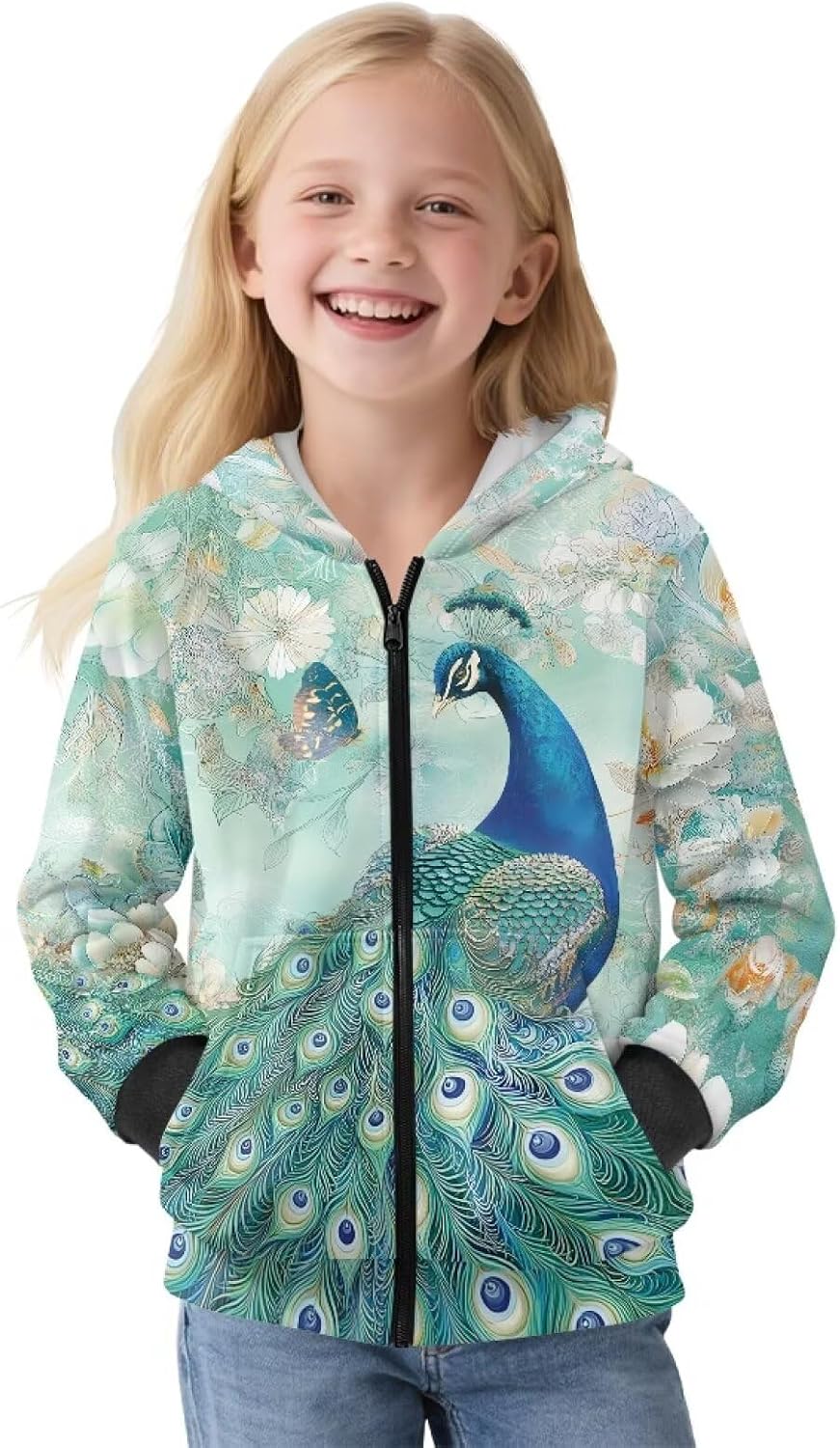 Girls Winter Full Zip Long Sleeve Hoodie Fuzzy Jacket Outwear Coat with Pocket Fashion Youth Outfits 5-16 Years