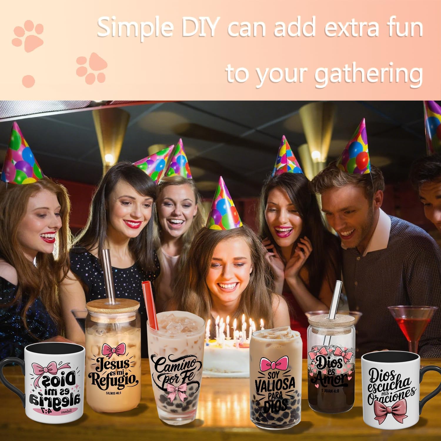 24 PCS Spanish Bible Verse Quotes uv dtf Stickers, UV DTF Cup Wrap | 24 PCS Pack; High Viscosity; No Heat Needed; Ideal for Tumblers, Glasses, Smooth Ceramic, Metal and Acrylic Surfaces
