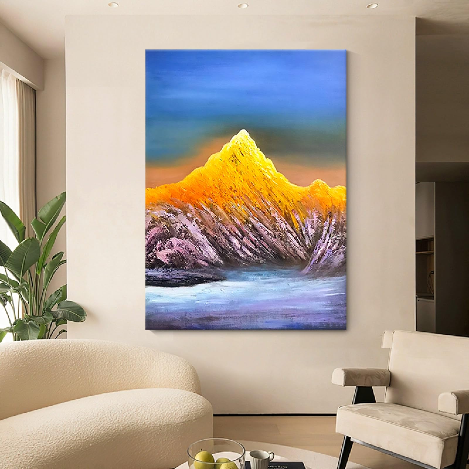 Peinture à l'huile paysage de montagne pour sublimer votre intérieur