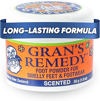 Gran's Remedy Scented Foot Powder - Effective Odor Eliminator & Moisture Absorbing Shoe Deodorizer for Shoes and Feet - Travel Size Freshness - Citrus