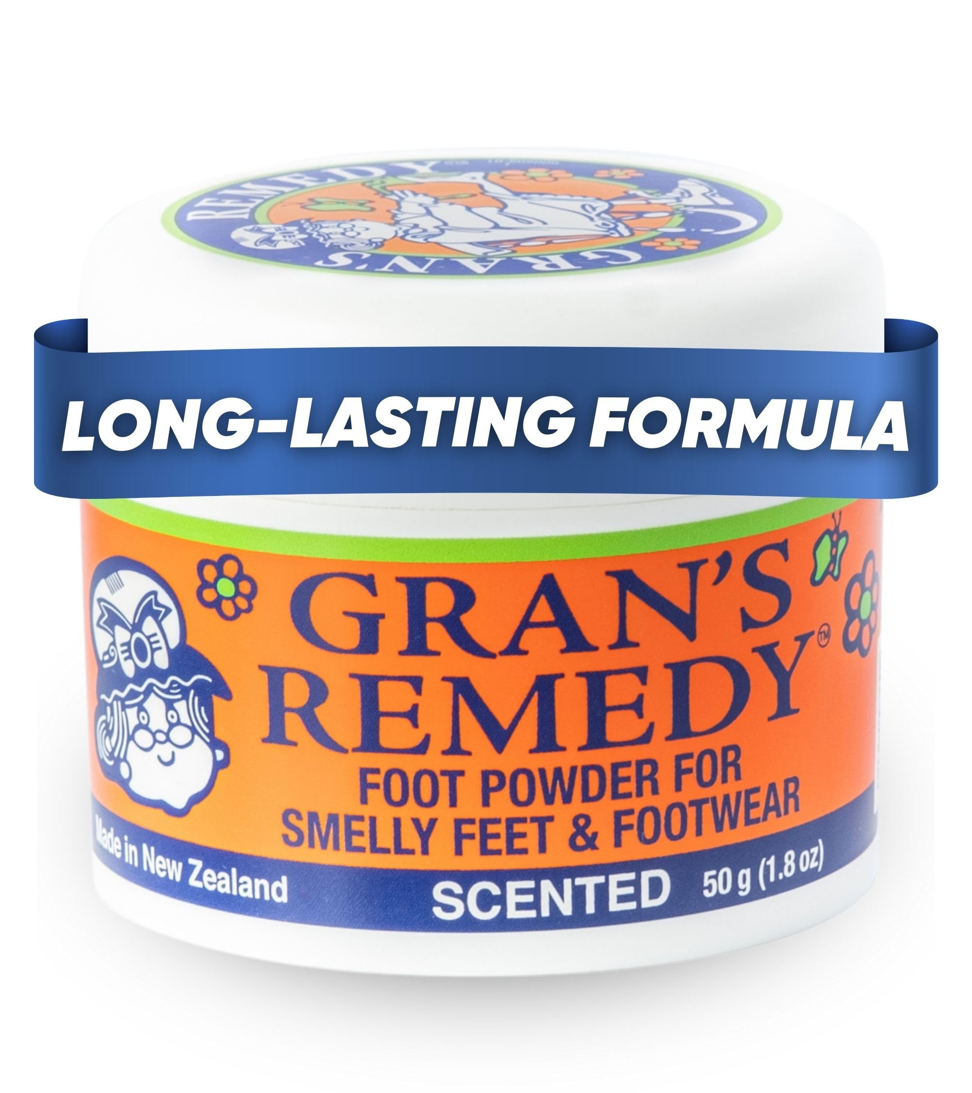 Gran's Remedy Scented Foot Powder - Effective Odor Eliminator & Moisture Absorbing Shoe Deodorizer for Shoes and Feet - Travel Size Freshness - Citrus