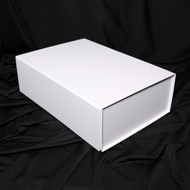 Large Luxury Gift Boxes for Presents Size 33x22x11cm, Magnetic Gift Box for Birthday Wedding Bridesmaid Groomsman Anniversary Valentines Baby Gift etc (White)