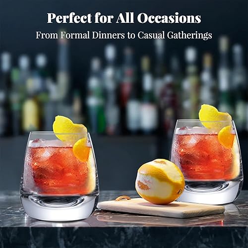 Miniatura 5 de Vasos de whisky Old Fashioned  Juego de 4 vasos transparentes de 8 onzas para whisky escocés y cócteles