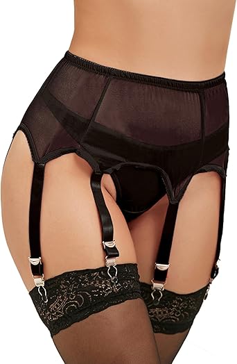 Calze Reggicalze Donna Sexy Con Giarrettiera E Pizzo - Autoreggenti In Rete Elastiche Nero - Foto 7