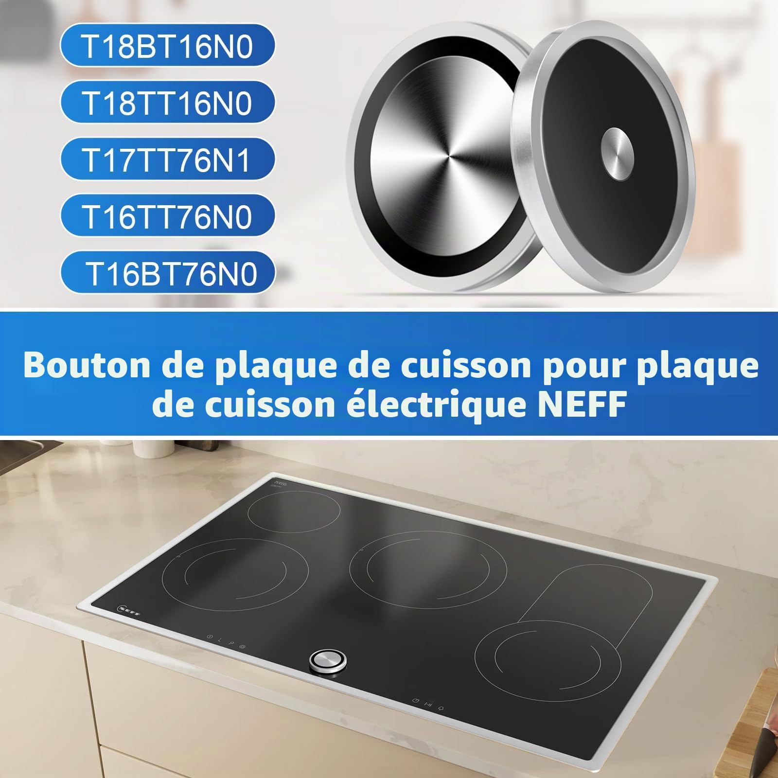 Bouton rotatif pour plaque de cuisson électrique NEFF/Bosch/Gaggenau/Siemens/Viva, accessoire de rechange pour bouton de commande Twistpad 00636170 (10004928)