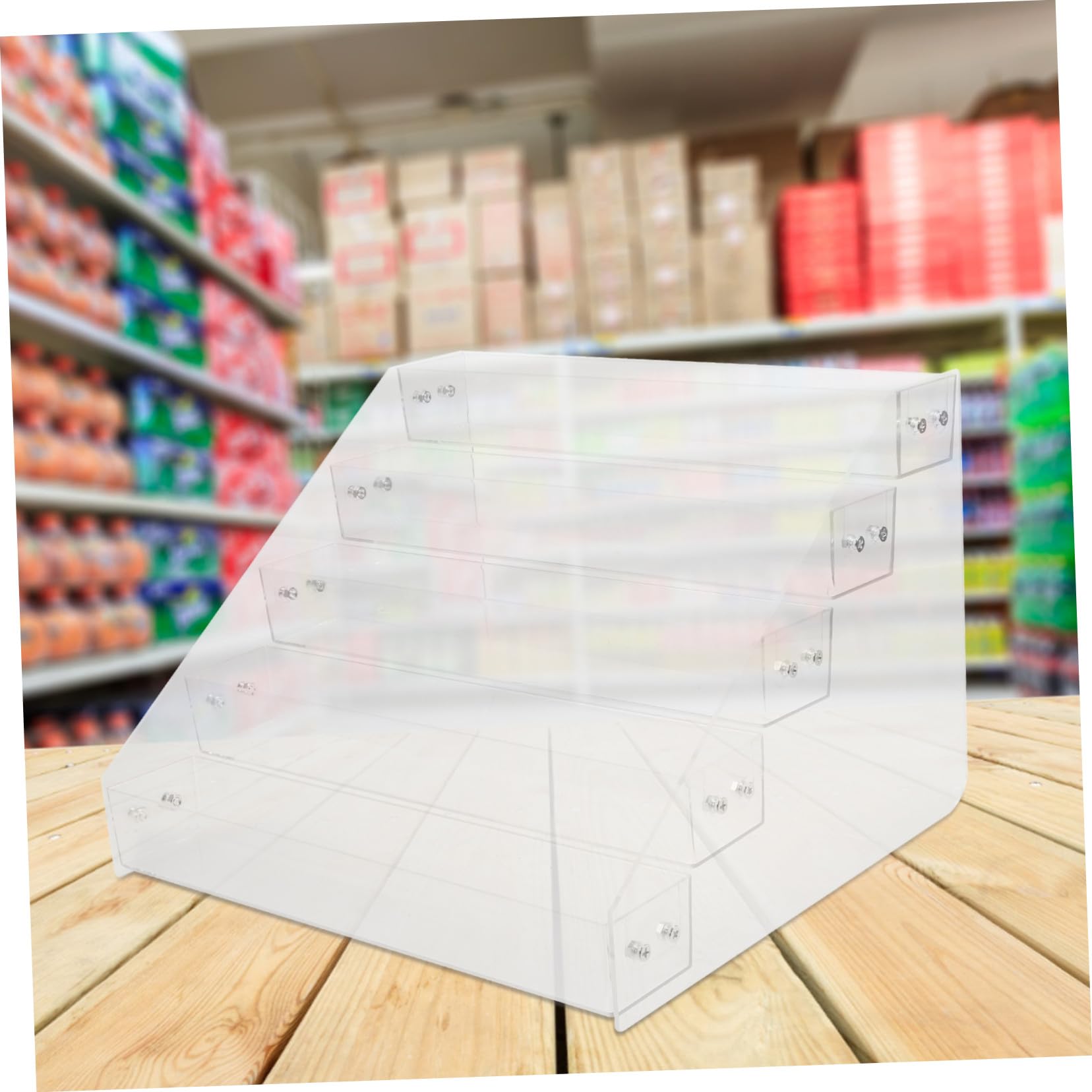 Alipis Acryl Gewürzregal 5-stufiger Vertikal Organizer für Arbeitsplatte Platzsparend und Elegant für Gewürze und Verpackungen im Laden