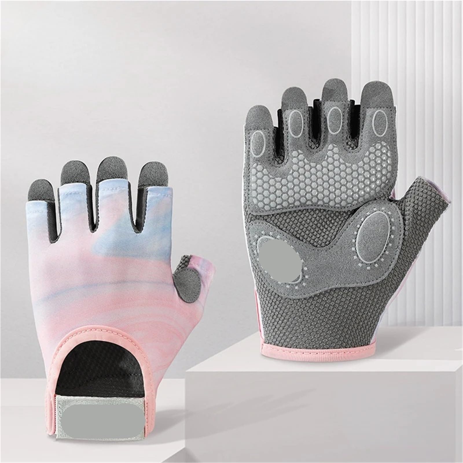 Guanti da Fitness Guanti Sportivi Donna Yoga Fitness Allenamento Antiscivolo Ammortizzatori Mezze Dita Guanti Resistenti all'Usura Traspiranti per Fitness(Purple,L)