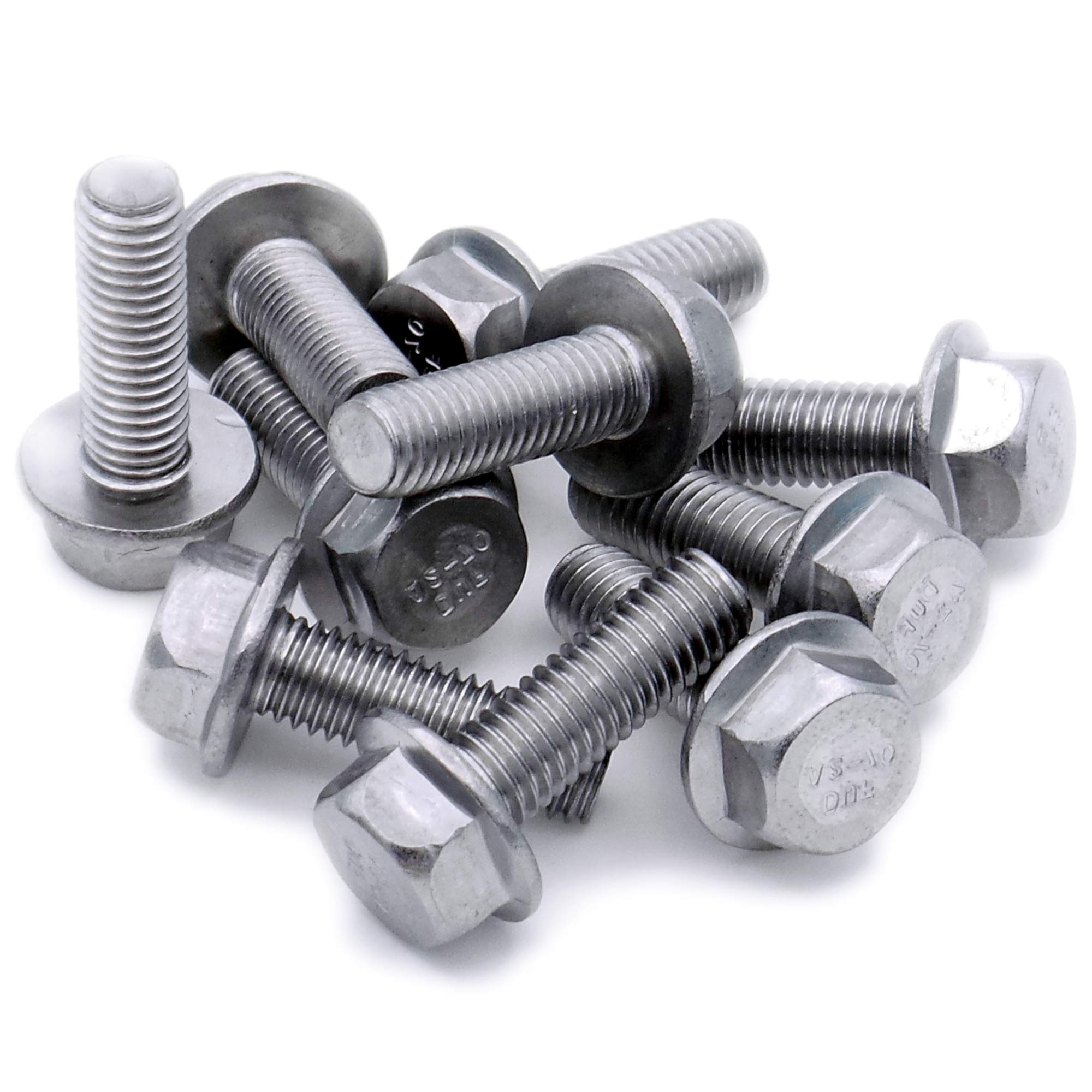 Singularity Supplies M5 (5Mm X 45Mm) Flanged Hex Bolt (Fully Threaded Setscrew) - Stainless Steel (A2) (Pack Of 10)