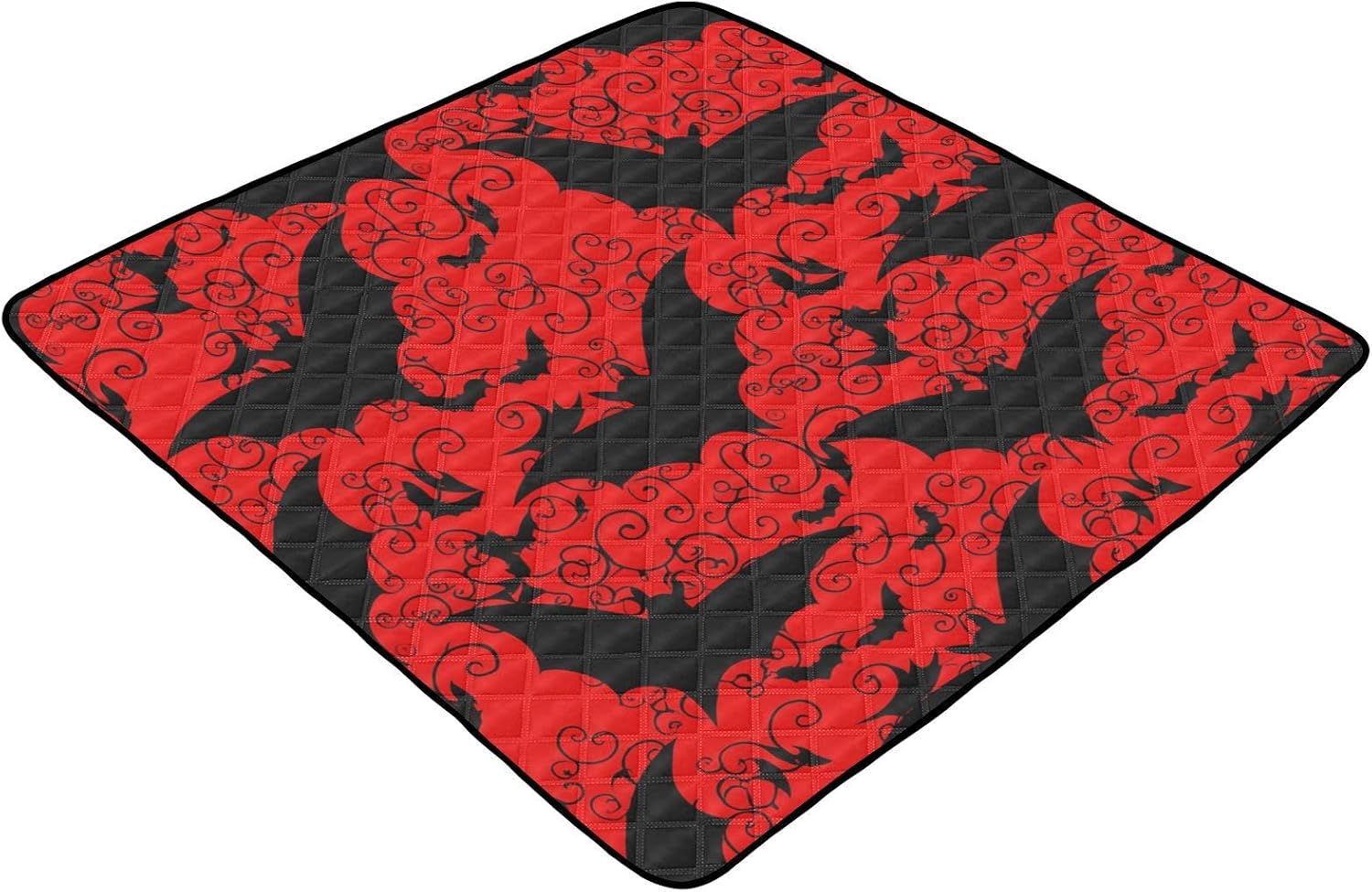 Graffiti Black Bat Baby Play Mat, 50“ X 50” Washable Folding Crawling Mat, Baby Floor Mat, Soft, Non-Slip