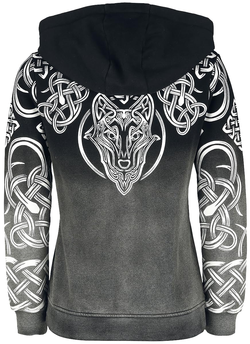 Black Premium by EMP Damen graue Kaupzenjacke mit keltischen Ornamenten