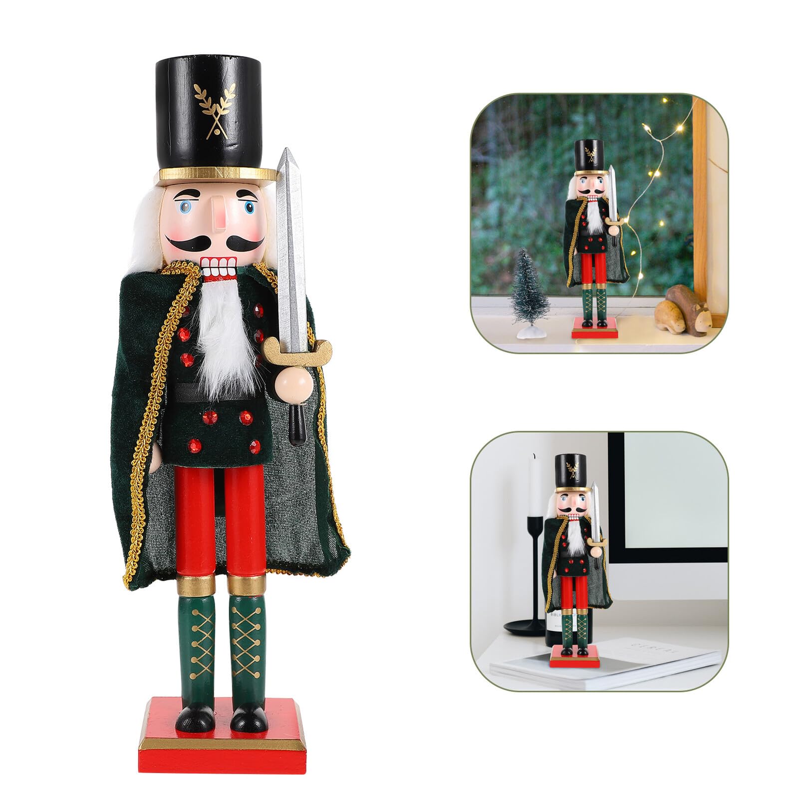 Toyvian Holz Nussknacker Figur Dekoration Weihnachtsbaum Schmuck Natur Modell Nussknacker Wohnaccessoire Holzdeko Zuhause Schreibtisch Partydekoration