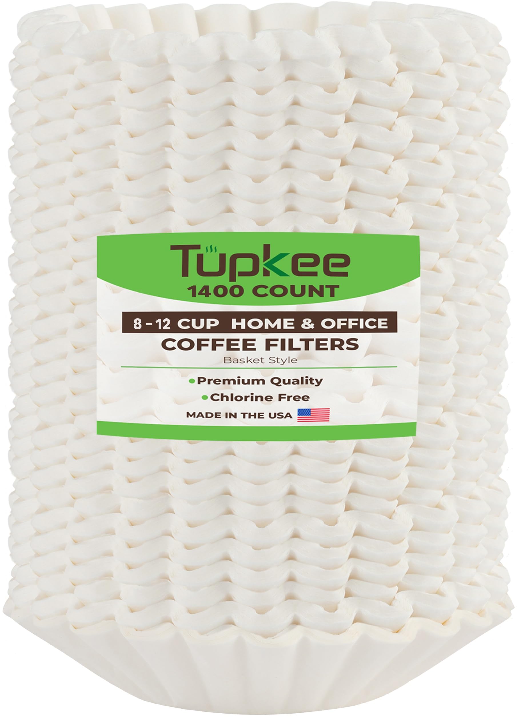 Kaffeefilter, 8-12 Tassen, 700 Stück, Korb-Stil, weißes Papier, chlorfreier Kaffeefilter, hergestellt in den USA