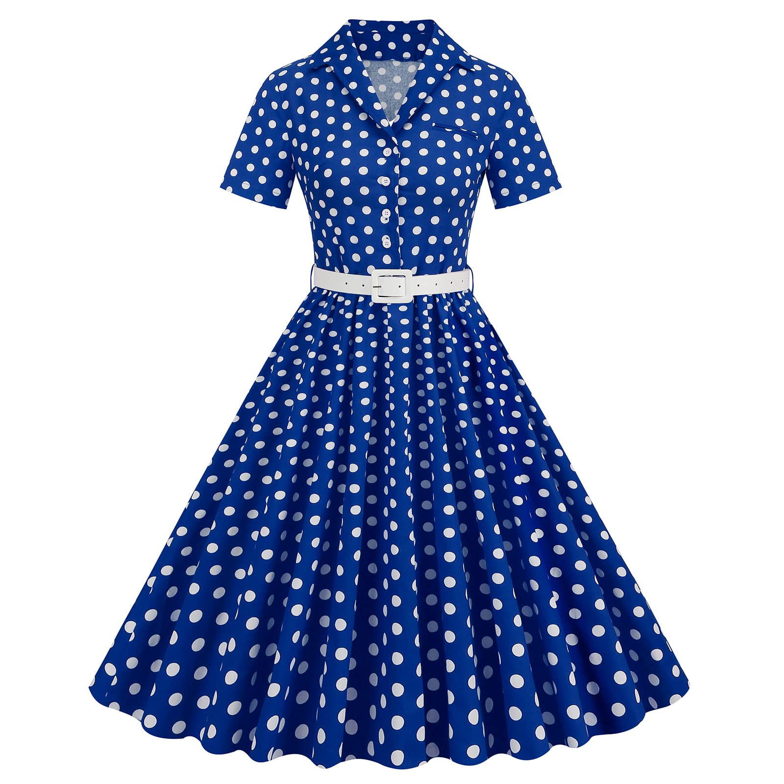 1950s Dresses for Women Vintage Rockabilly Retro Short Sleeve Tie Midi Dress Cocktail Party Evening Prom Gown
