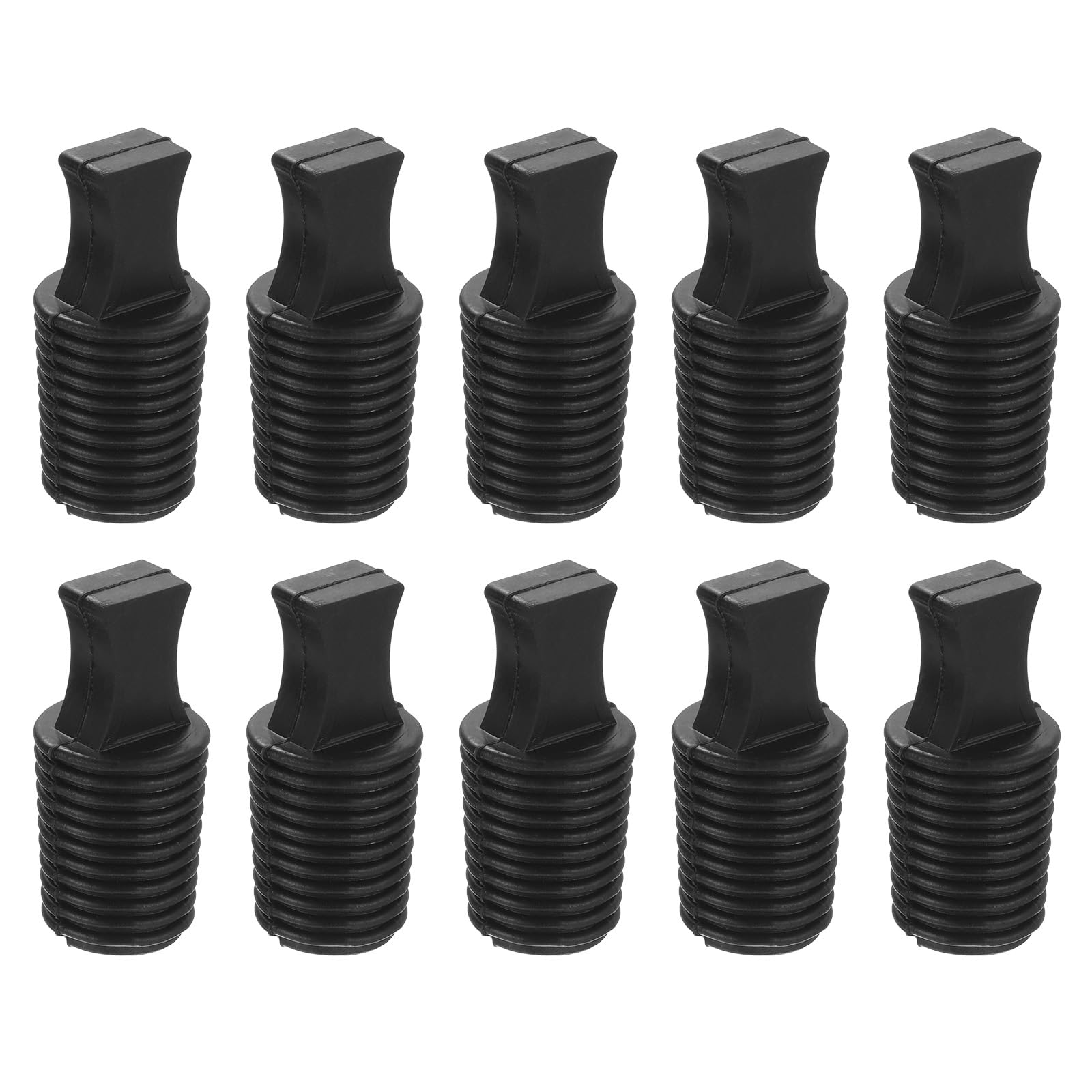 MECCANIXITYRubber Thread Tapered Insert Plug M20 Test Tubes Bungs Stopper Black for Lab Home 10 Pieces