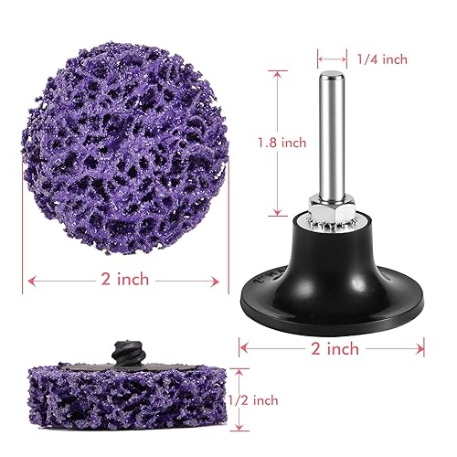 Miniatura 2 de Paquete de 11 discos de 2 pulgadas de fácil cambio rápido para taladro rueda abrasiva de polietileno limpia la rueda de eliminación de pintura