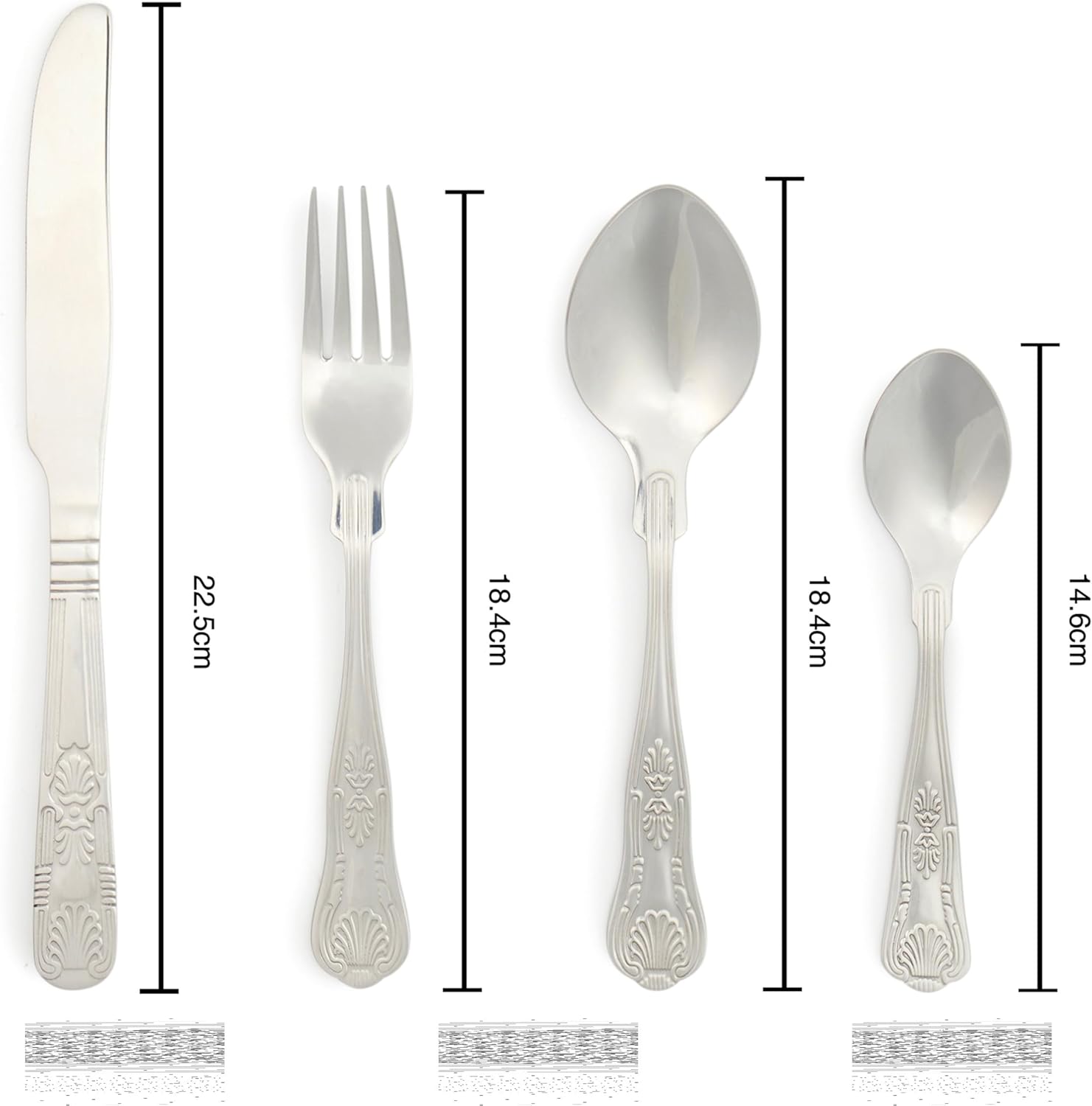 Russell Hobbs COMBO-8758 Verona Cutlery Set - 72 Pieces, 18/10 Stainless Steel, Cutlery for 18 People, Dishwasher Safe, Forks, Knives, Spoons, Teaspoons Included in the Set