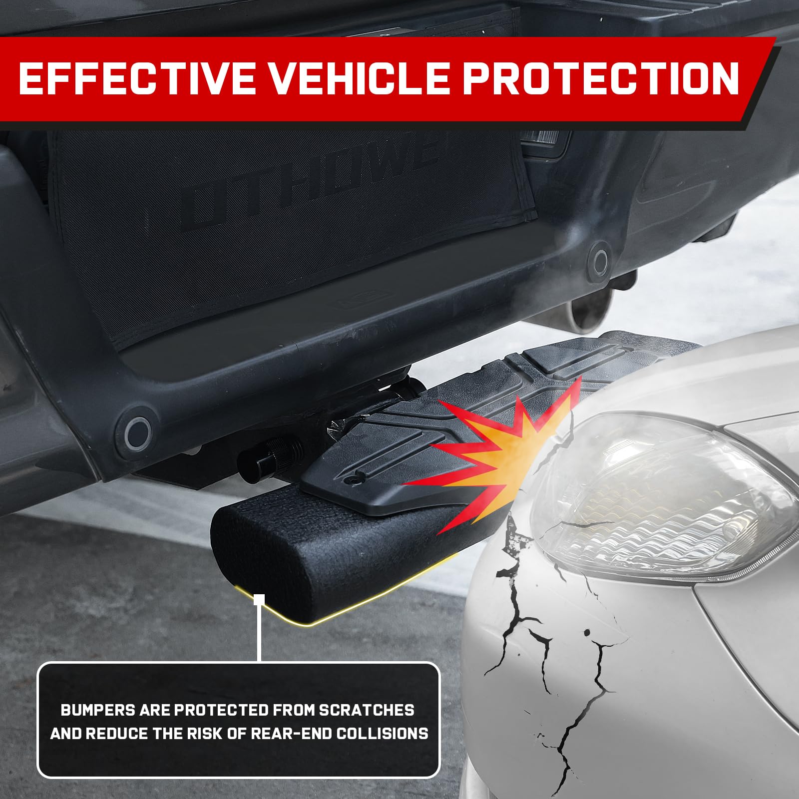 Trailer Hitch Step for 2 Hitch Receiver Universal Fit for Trucks SUV Car Van Carbon Steel with Dual-Stage — view 6