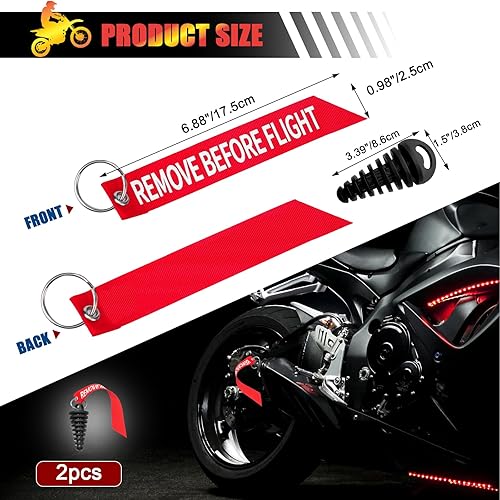 Miniatura 2 de Bestmoy 2 tapones de lavado de escape silenciador con serpentinas rojas, 0.6 a 1.5 pulgadas, silenciador de motocicleta de motocross, tapón de tubo