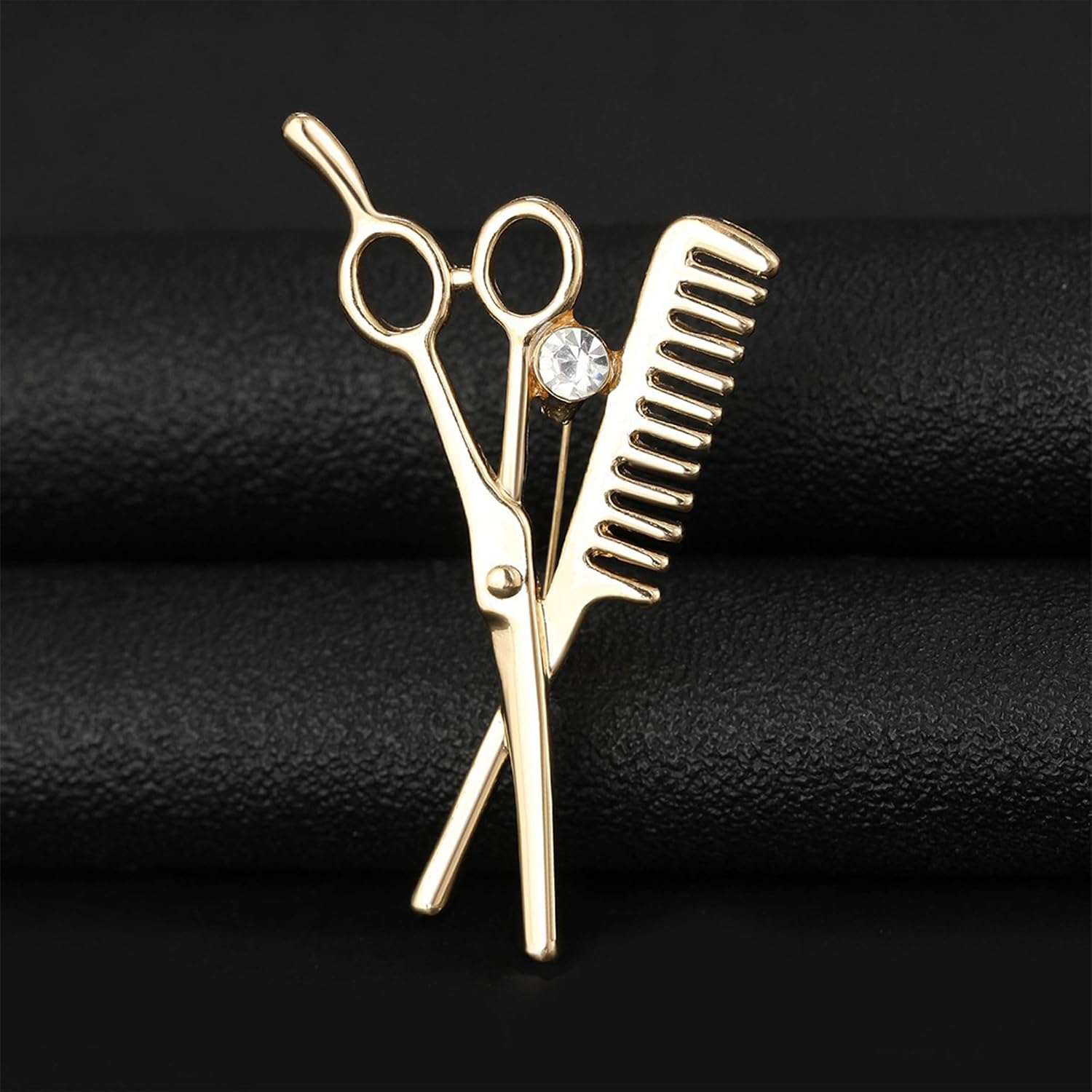Comb Scissors Brooch Pin for Women Men Unique Gold Silver Barber Tools Salon Hairdresser Corsage Collar Pin Gifts Jewelry