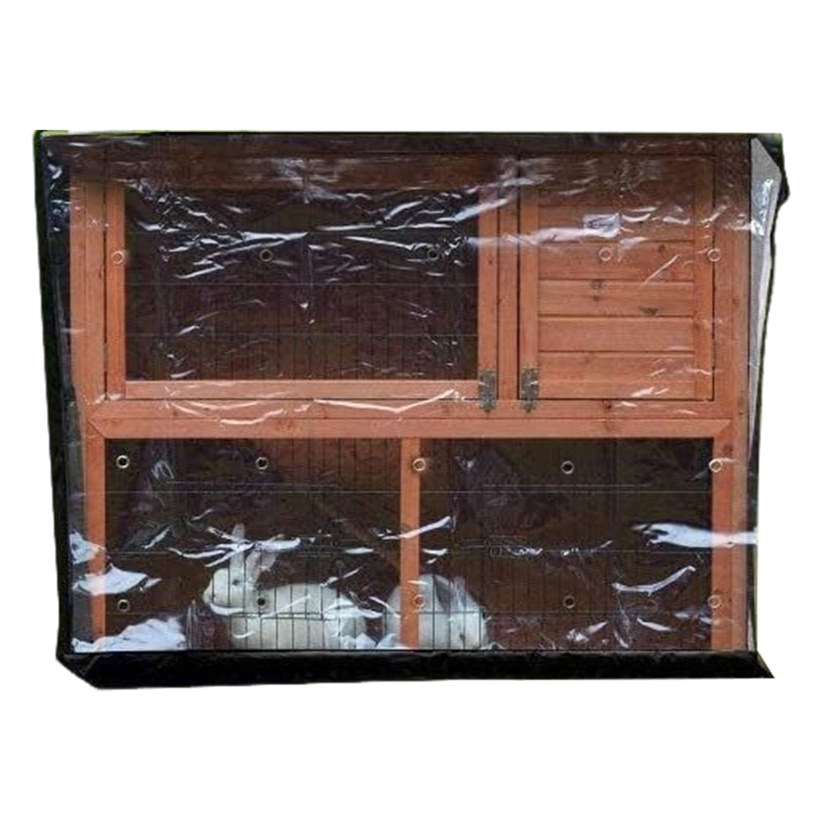 Housse rectangulaire pour clapier à lapin, protection UV, accessoire de | protection hivernale, avec ouverture à fermeture éclair, pour jardin, terrasse, arrière-cour, pelouse