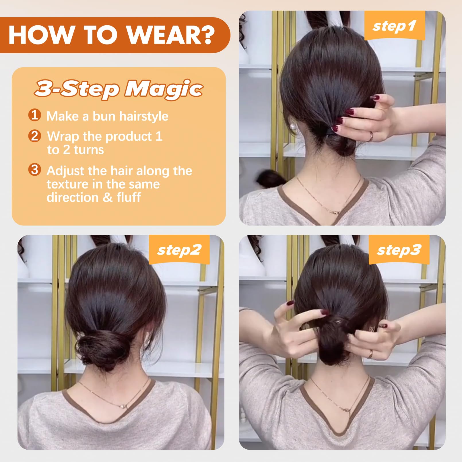 Human Hair Messy Bun Extension Stretch Elastic Band Updo Accessory Snoilite Long Thick Messy Bun Hair Piece Scrunchie Updo Wrap  main image 2