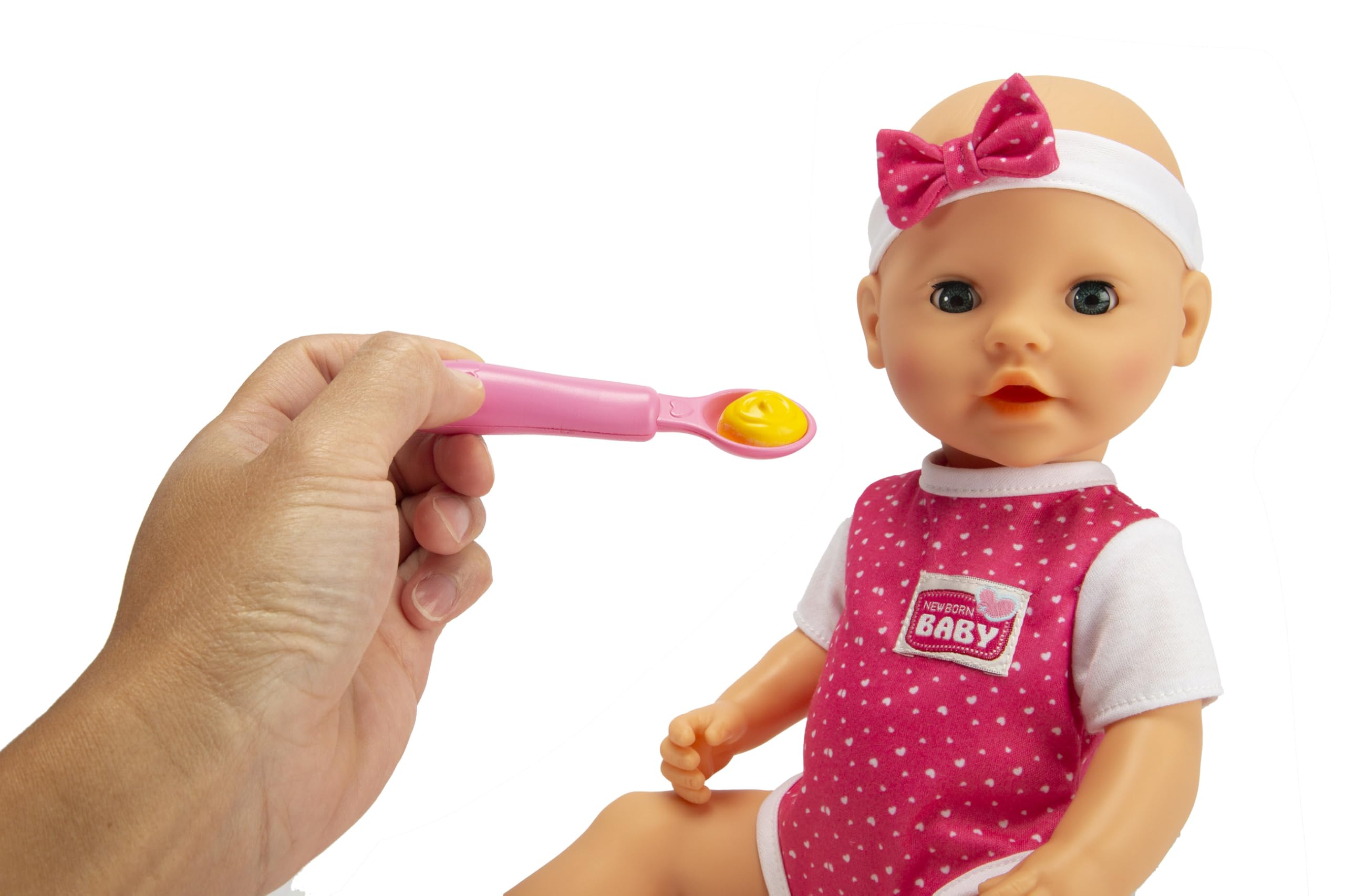 Simba New Born Baby Hungry - Juego de 5 cucharas mágicas con función de Sonido, hidratación y Humedad, 38 cm, a Partir de 2 años — view 4
