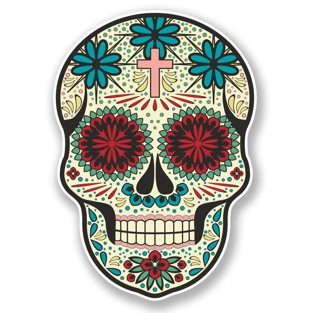 Destinationvinyl 2 X 30Cm/300Mm Sugar Skull Window Cling Sticker Car Van Campervan Glass #6636