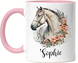 Kiddle-Design Personalised Pink Horse Mug Girl Child Child Girl Horse Pony Gift Mug with Name Horse Design