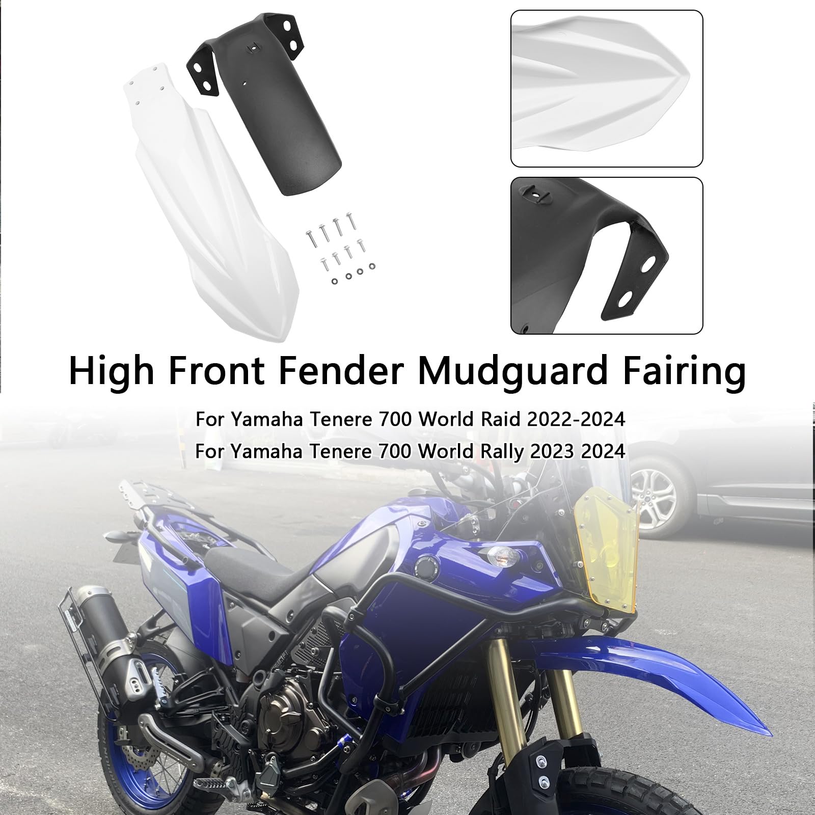 High Front Fender Mudguard Fairing Fit für Yamaha Tenere 700 2019-2024 White