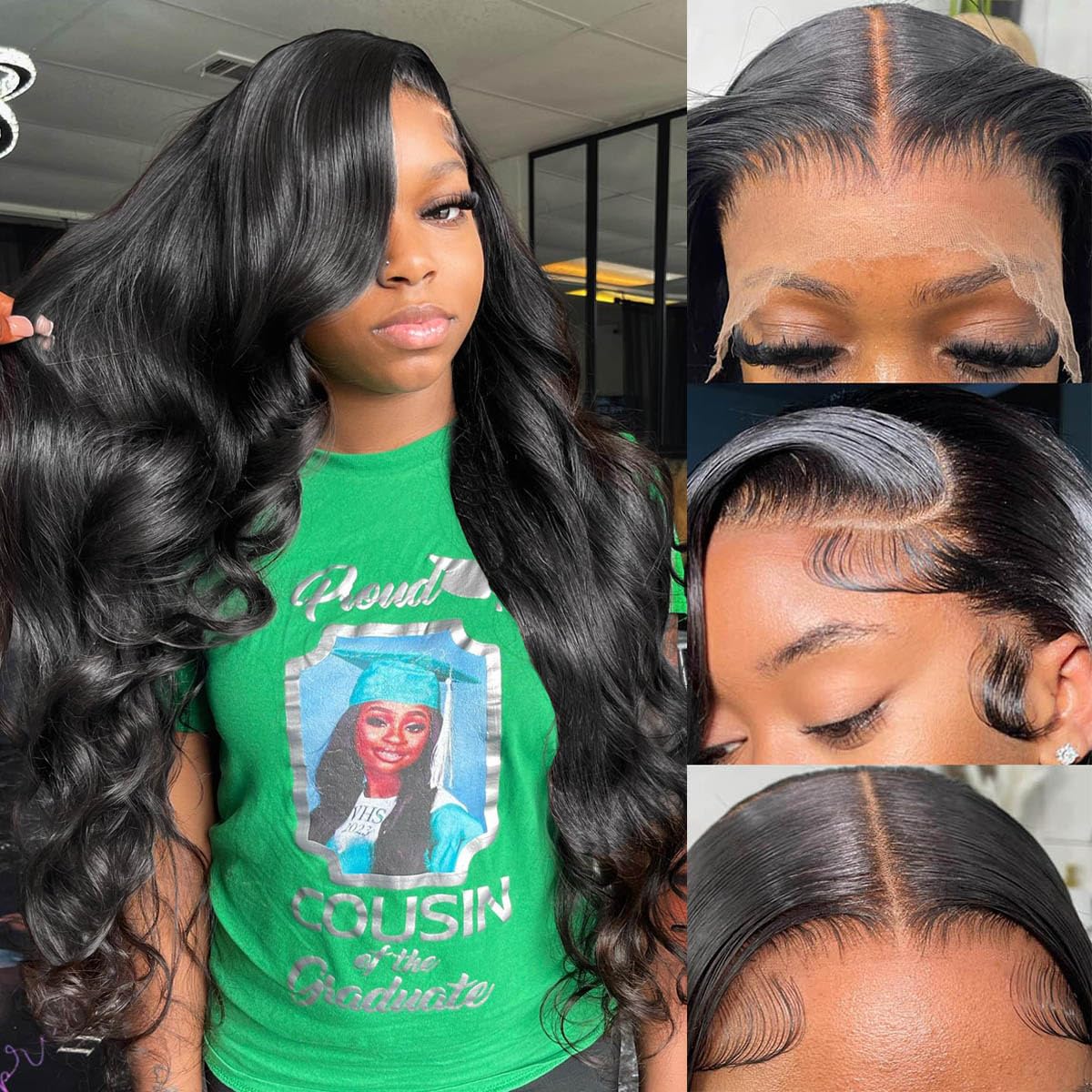 soeyrkke 13x6 HD Body Wave Lace Front Wigs Human Hair Pre Plucked HD Transparent Frontal Wigs Human hair for Women 180% Density Brazilian Virgin Wigs