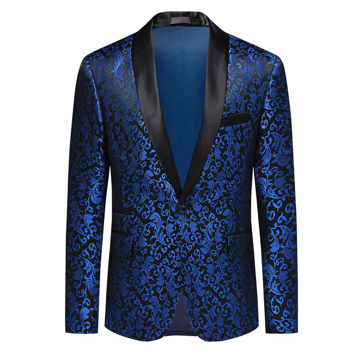 Allthemen Sakko Herren Slim Fit Jacquard Bunte Sakko Casual Blazer Glitzer Smokingjacke Anzugjacke für Hochzeit