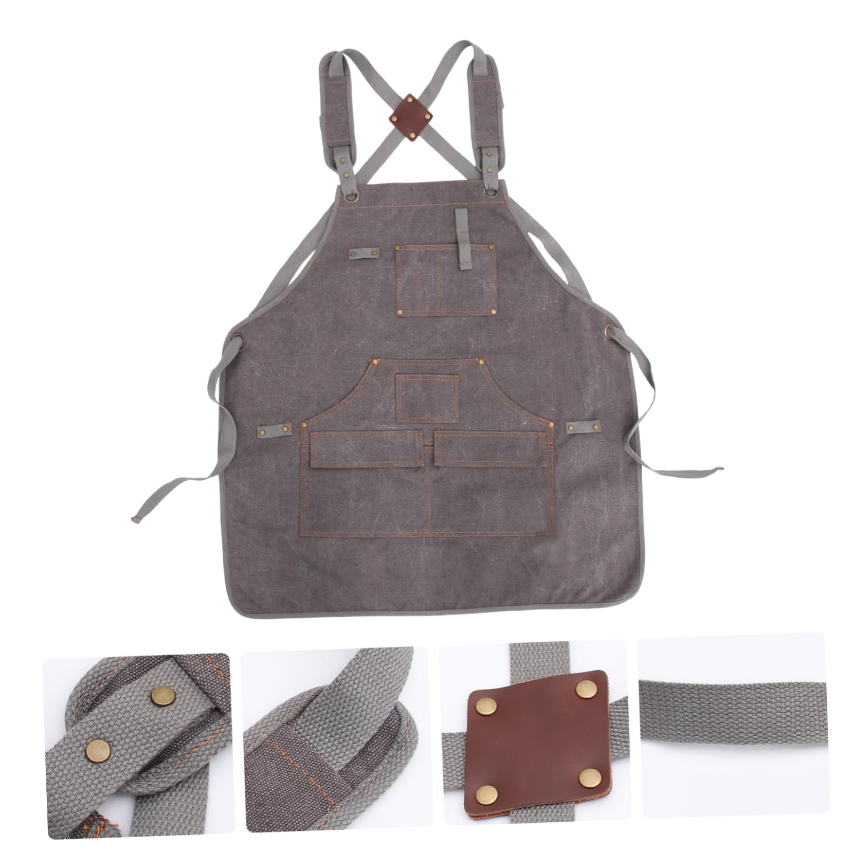 Schwere Arbeitsschürze Verdickte mit Mehreren Taschen und Waschbare Holzbearbeitungsschürze aus Canvas für Männer und Damen im Werkstatt und Arbeitsbereich
