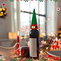 Vista 5 de Hiboom Juego de 50 soportes de cubiertos de Navidad de tela no tejida, bolsa de almacenamiento de cubiertos de Papá Noel para mesa, cubiertos