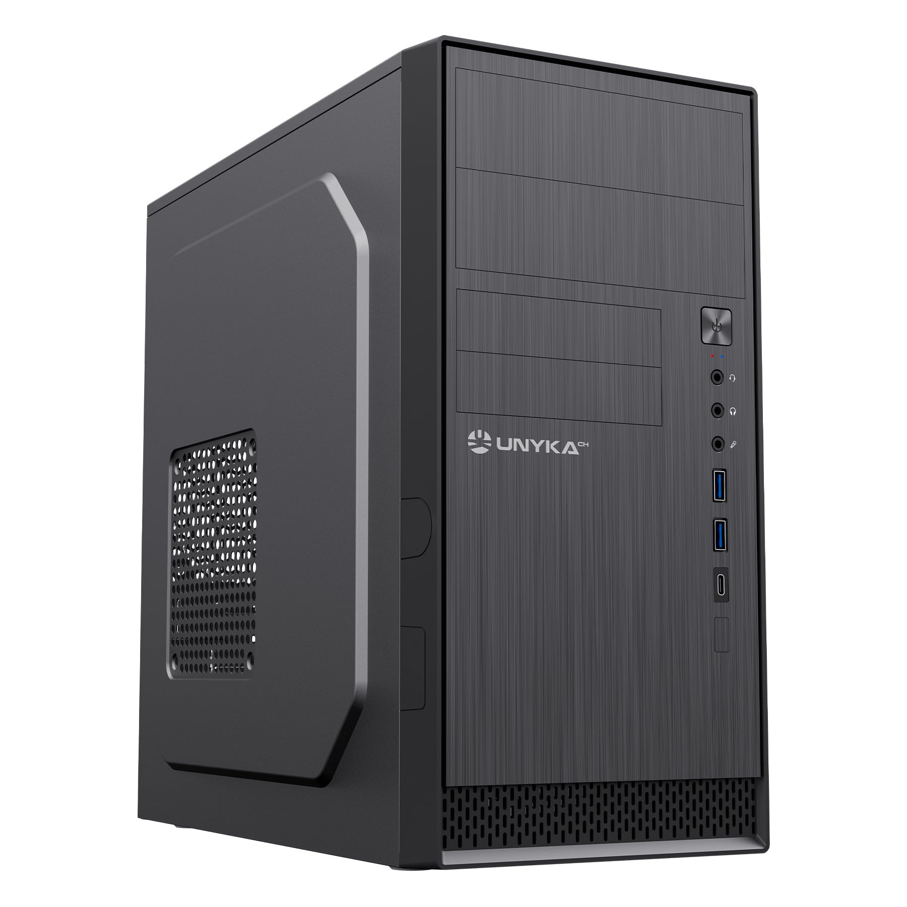 UNYKAch Case per computer Micro ATX Aero C12 V2 con due porte USB 3.0 e una porta USB Type C 2.0